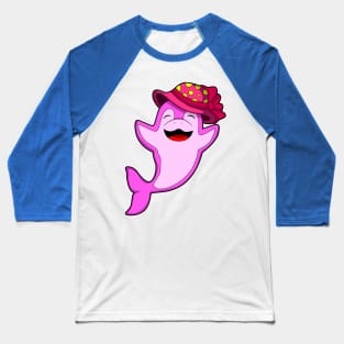 Dolphin with red Hat Baseball T-Shirt